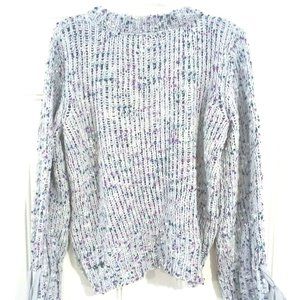 Cupio Women's SZ M Sweater Confetti Bell Sleeve Pullover Bow Detail